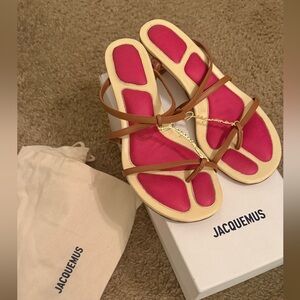 Jacquemus Sandals - Vibrant Pink and Tan